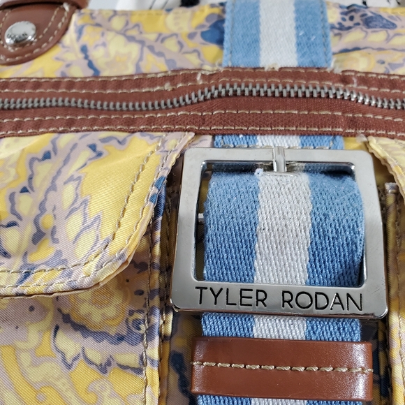Tyler Rodan Crossbody Bag Yellow Blue Paisley Fab - Picture 5 of 8